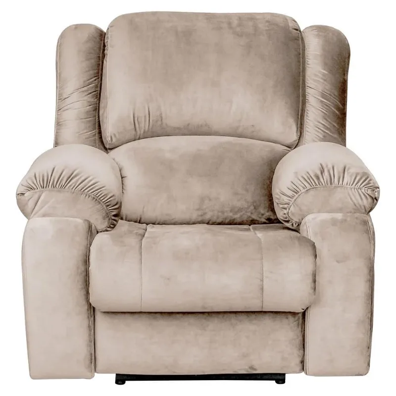 Poltrona Reclinavel Eletrica Malibu Veludo Bege