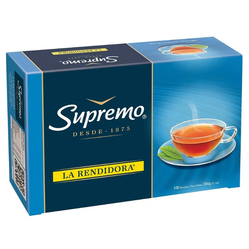 Té Supremo Caja 200 g, 100 Bolsas, La Rendidora