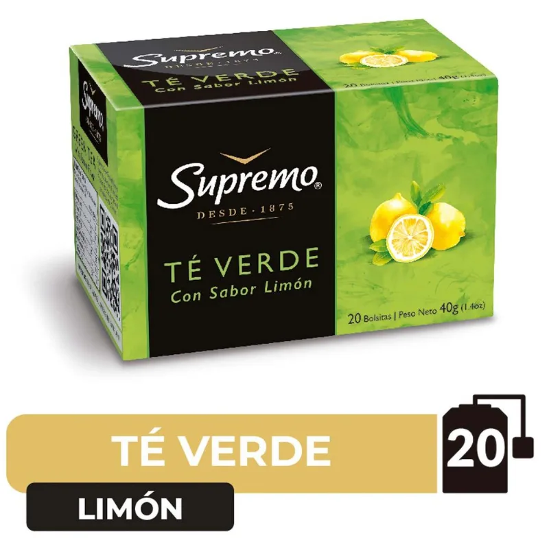 Té Verde Supremo Aromatizado con Limón 40 g 20 un.