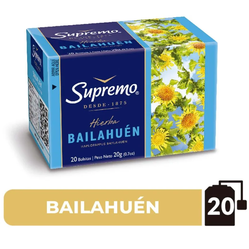 Hierbita Bailahuen Supremo 20 g, 20 Bolsitas