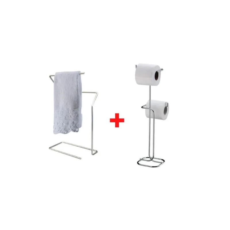 Kit porta toalha de bancada E suporte de papel hiegienico