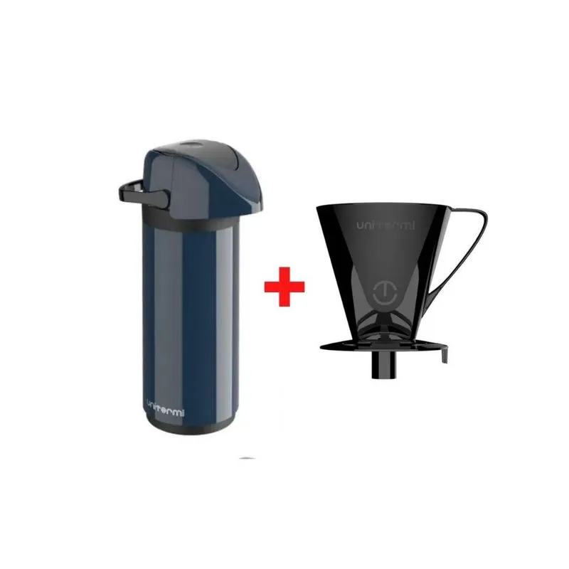 Garrafa termica verona pressao 1,0L azul com suporte filtro