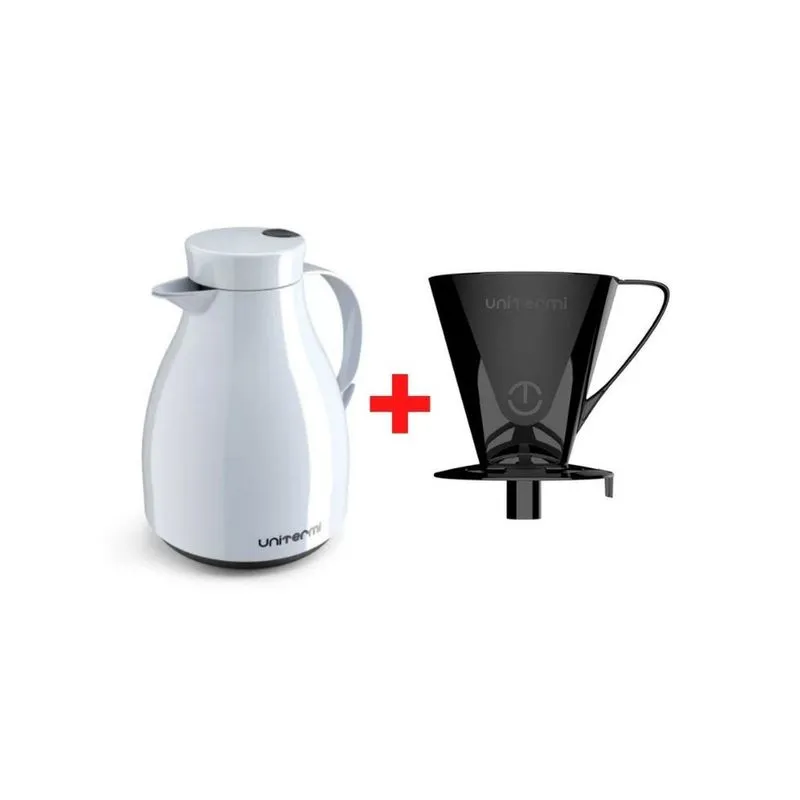 Garrafa termica gatilho paris 1,0L branca E suporte filtro