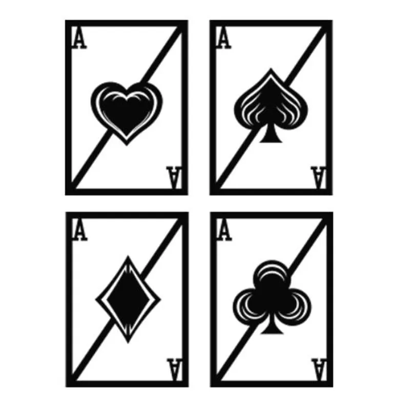 Kit Ases do baralho Poker copas rei paus ouro quadro Mdf 3mm