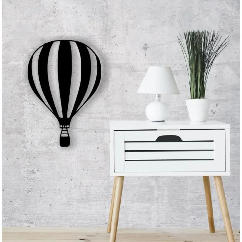 Quadro Balão Listrado Vazado 29x19cm Mdf 3mm Decoração