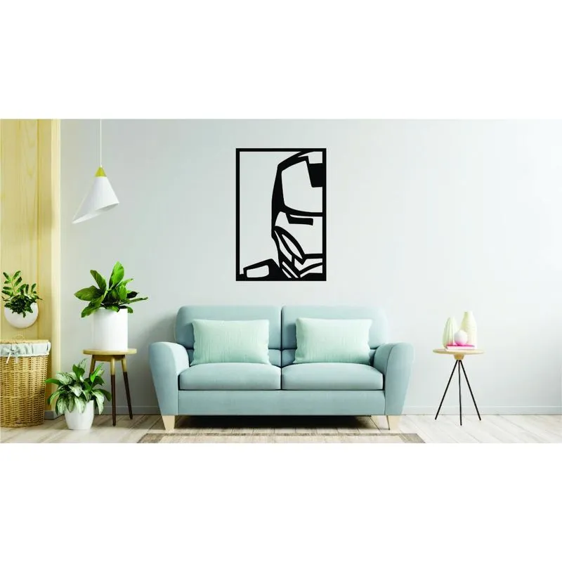 Quadro Homem de Ferro Heróis 41x29 Decorativo Vazado MDF 3mm