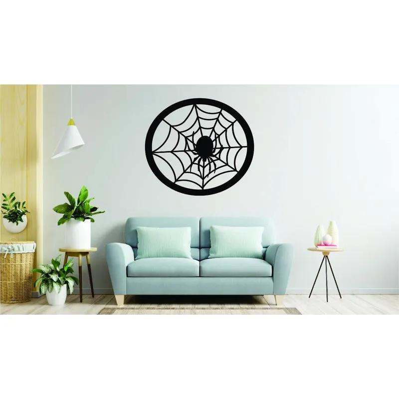 Quadro Teia Homem Aranha 19x19 Decorativo Vazado MDF 3mm