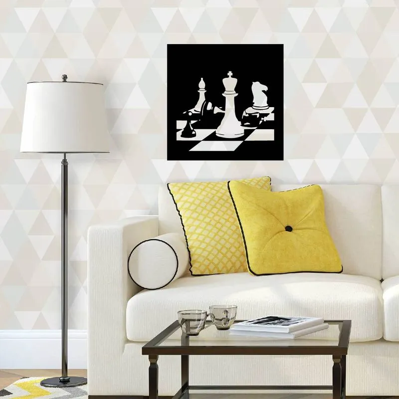 Quadro Xadrez Tabuleiro 19x19 Decorativo Vazado MDF 3mm