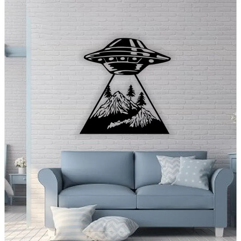 Quadro Ufo Extraterrestre 19x17 Decorativo Vazado MDF 3mm