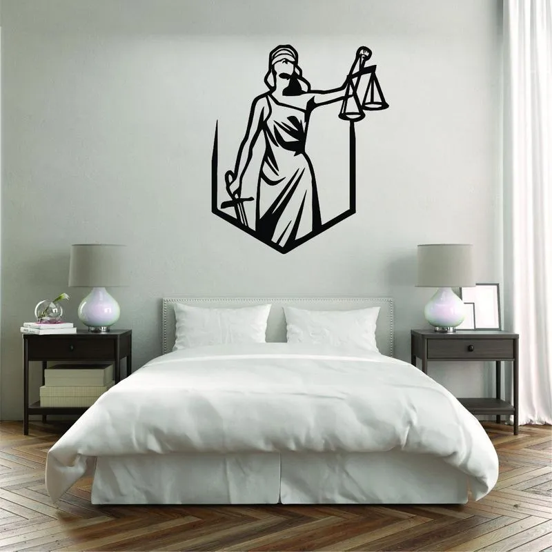 Quadro Deusa Da Justiça 26x19 Decorativo Vazado MDF 3mm