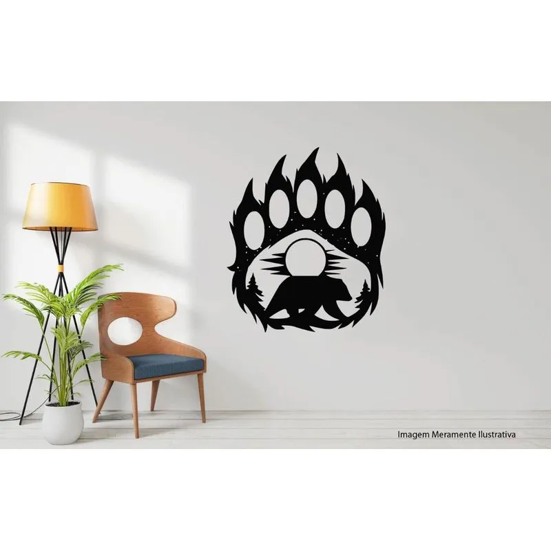 Quadro Urso Na Floresta 29x29 Decorativo Vazado MDF 3mm