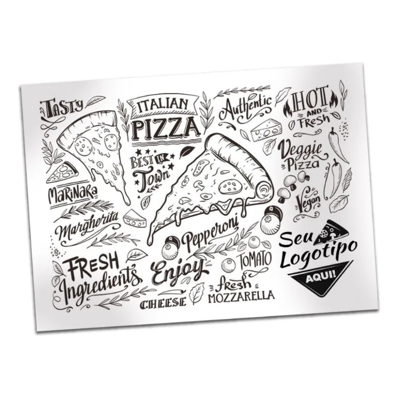 1000 Un Jogo Americano Pizzaria Kraft / Branco Personalizado