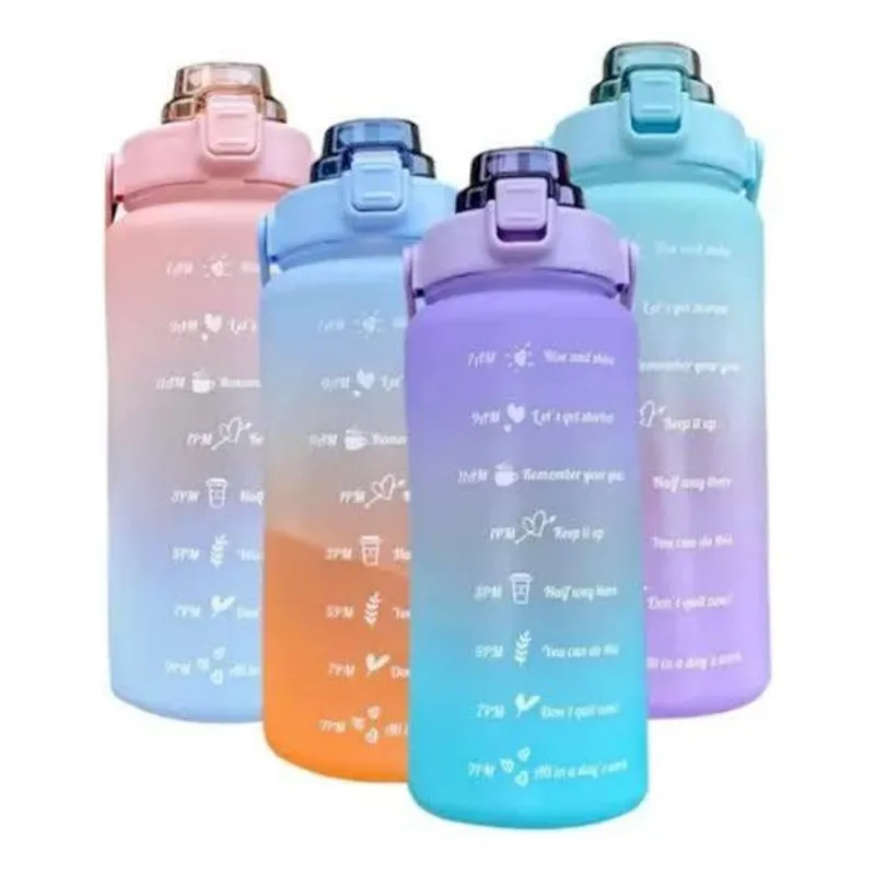Garrafa Motivacional Medidor Água 2 Litros Fitness Moda