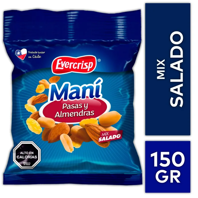 Mix de Maní Evercrisp con Pasas y Almendras 150 g