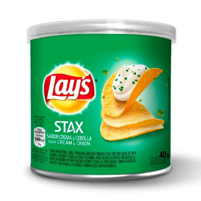 Papas Fritas Lay´s Stax Crema Y Cebolla X40g Papas Fritas Lay's Stax Crema Y Cebolla 40 Gr