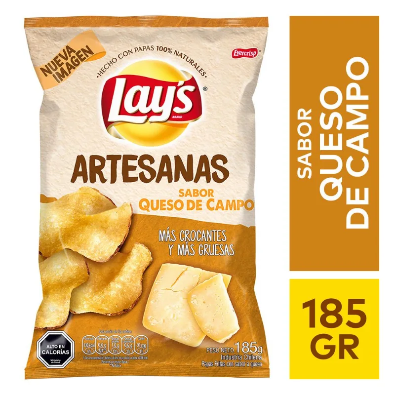 Papas Fritas Lay's Artesanas Queso de Campo 185 g