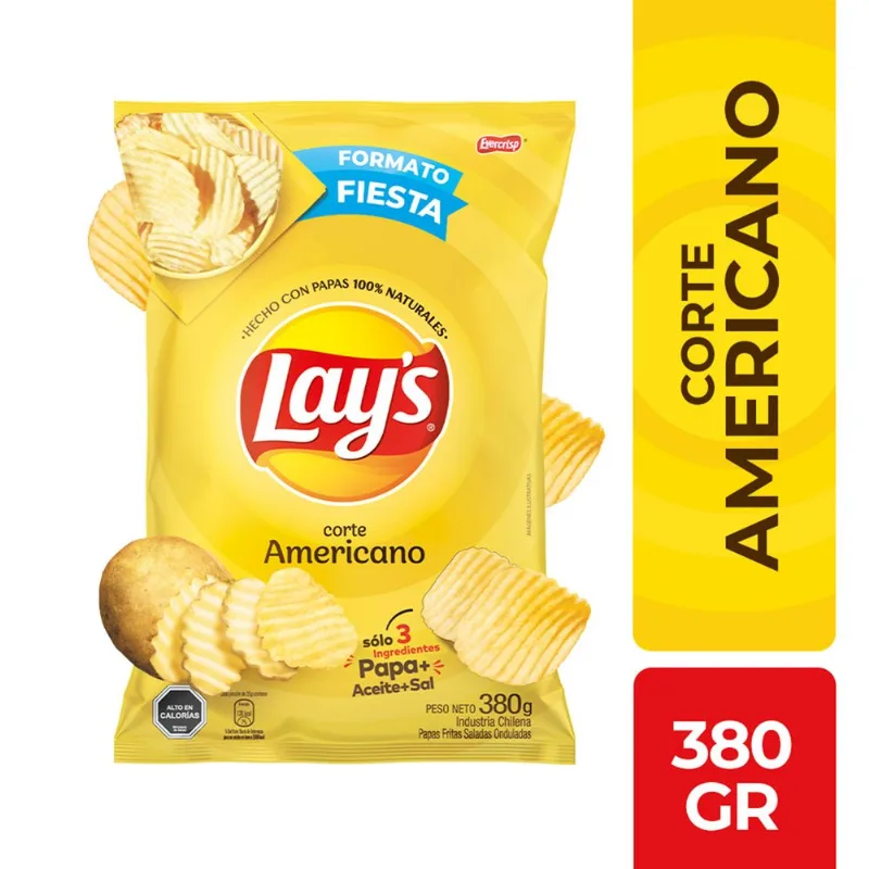 Papas Fritas Lay's Corte Liso 380 g