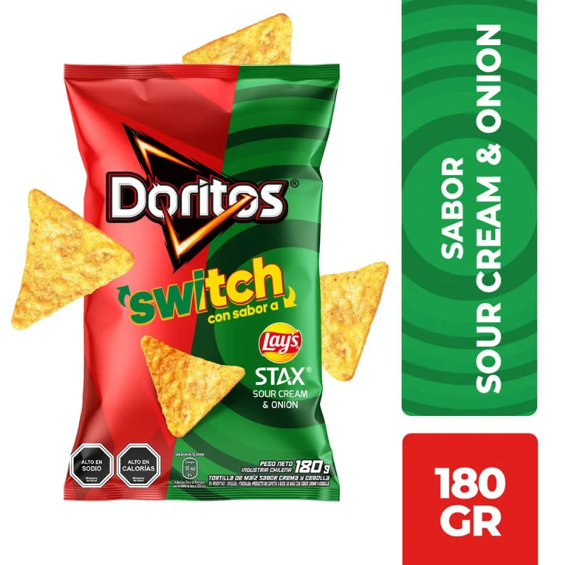Snack Doritos Switch Sabor Crema y Cebolla 180 g