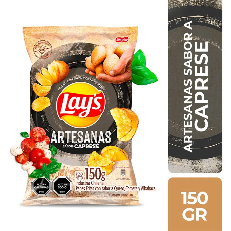 Papas Fritas Lay's Artesanas Sabor Caprese 150 g