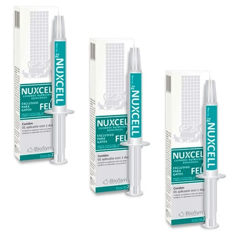 Suplemento Nuxcell Fel Para Gatos 2g - Kit 3un.