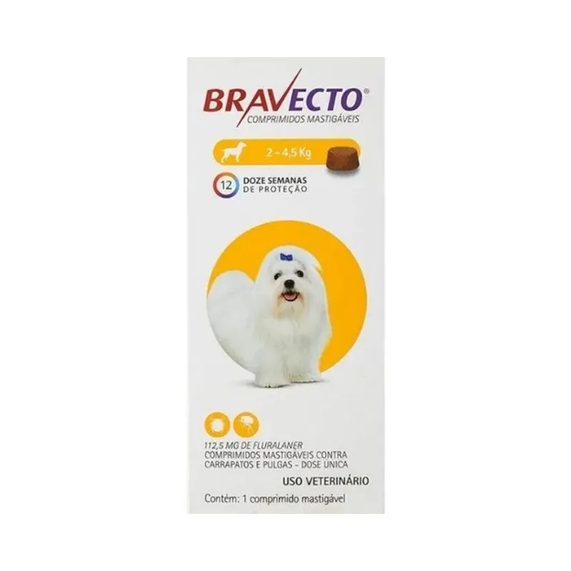 Bravecto Comprimido Para Cães De 2 A 4,5kg Original