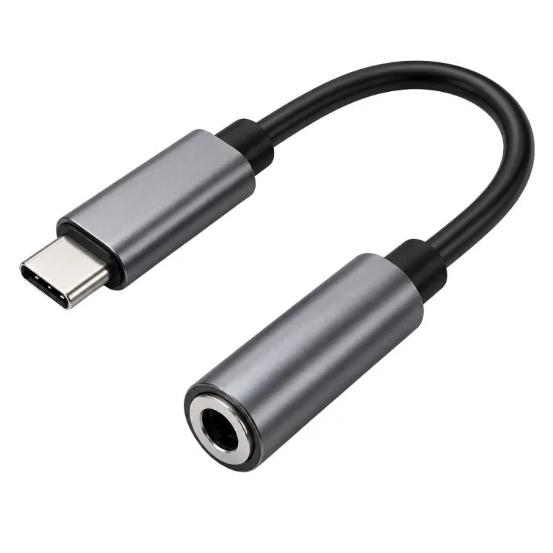 Adaptador Usb C para P2 MDM Áudio Cabo 10cm Compatível com Porta Usb C Preto