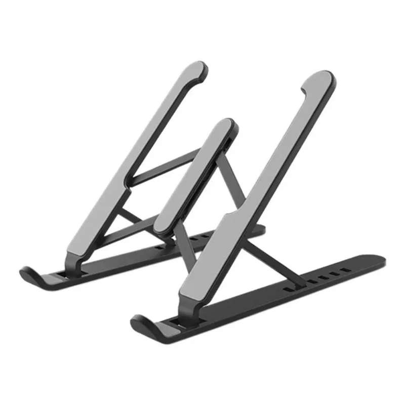 Suporte Dobrável Plástico Ajustável Para Notebook Laptop Macbook Portátil Preto