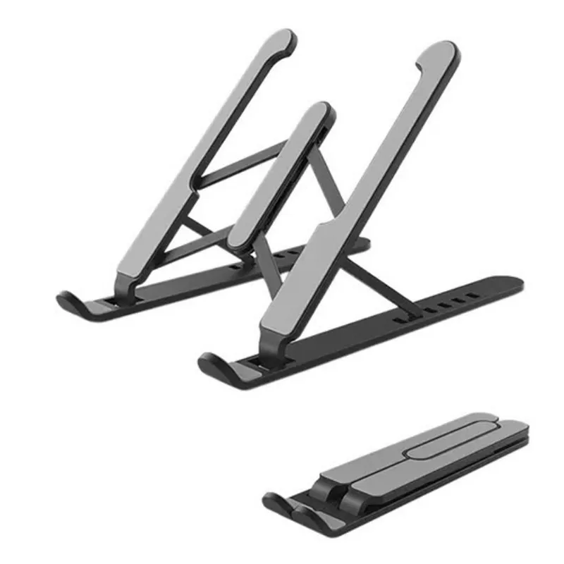 Suporte Dobrável Ergonomico Ajustavel Para Notebook Laptop Macbook Portatil MC05728 Preto