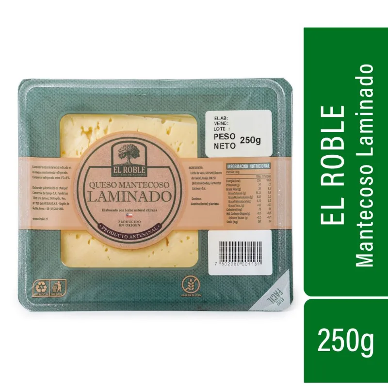 Queso Mantecoso El Roble Laminado 250 g