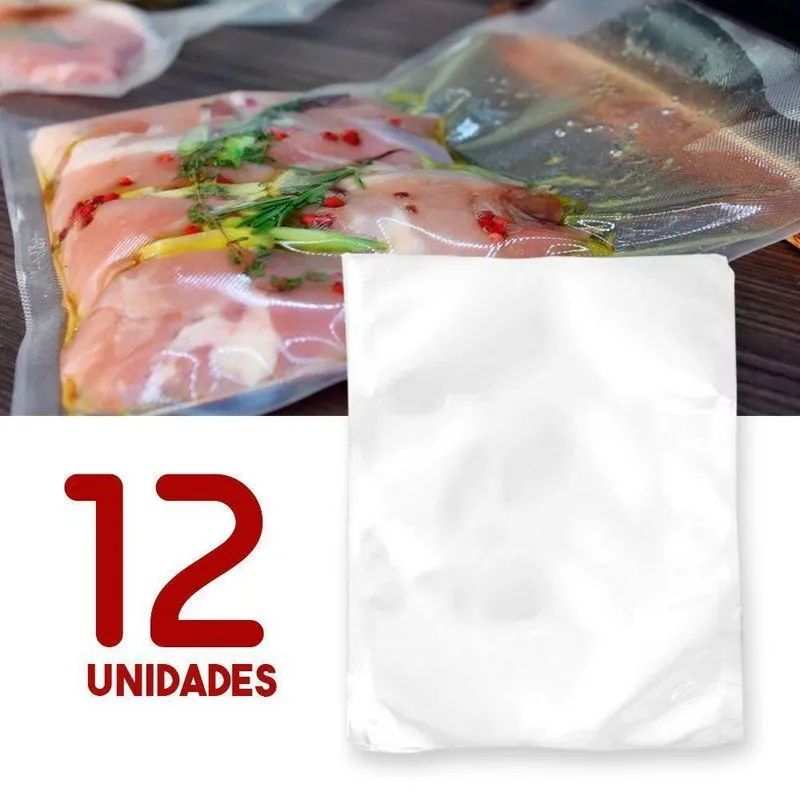 Saco Seladora Embalagem A Vacuo Saquinho Selar 12 Un.