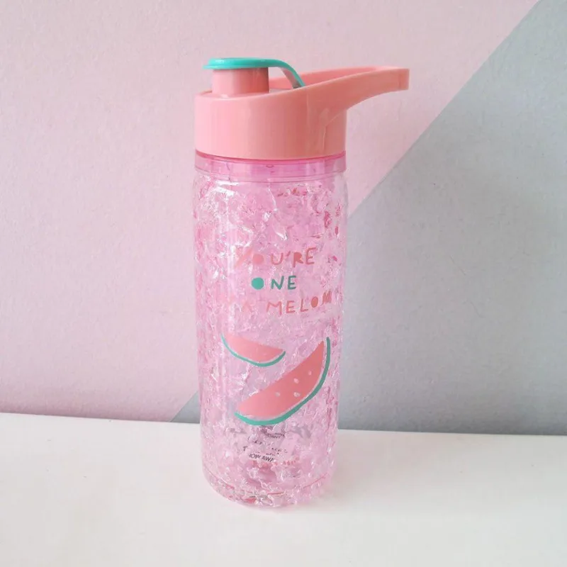 Garrafa Squezze Congelante Gel Rosa Água Gelada Bebida