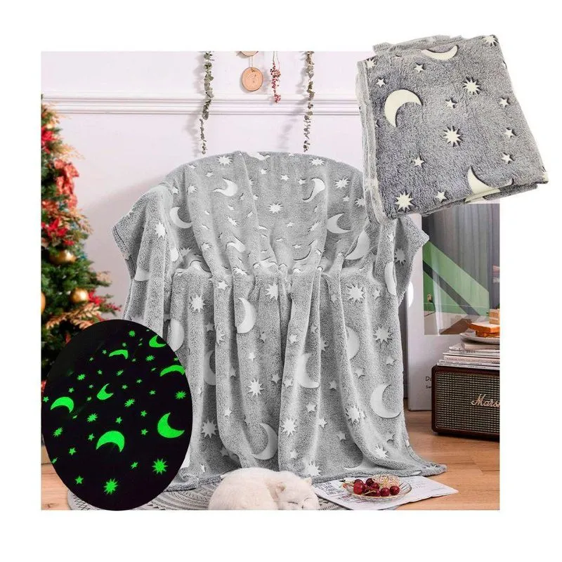 Manta Cobertor Infantil Brilha Escuro Mantinha Fluorescente