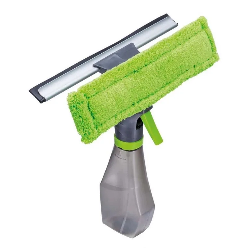 Rodo Mop Limpa Vidro Microfibra Borrifador 3 Em 1 Spray 250ml Janelas Espelhos