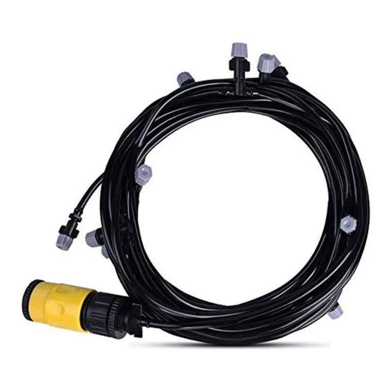 Mangueira Climatizadora Nevoa Jardim Kit Sistema Irrigacao Quintal Grama 10 M