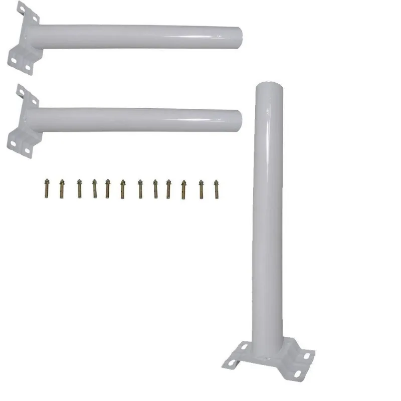 Suporte Barra Poste Luminaria Solar Parede 3 Unidades