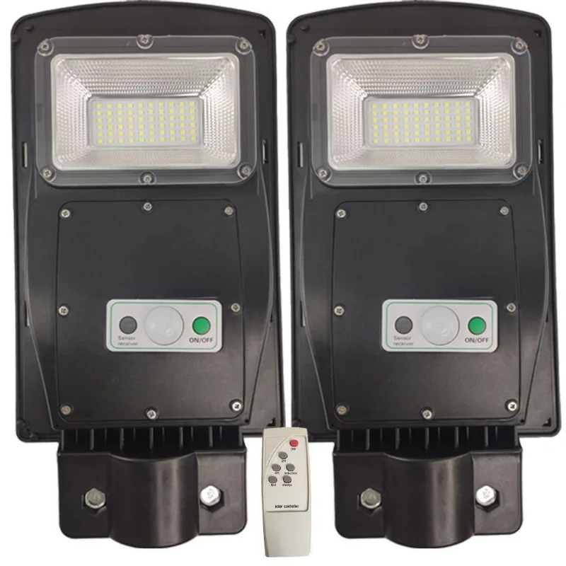 Luminaria Solar Poste 60w Led 2 Und Sensor De Movimento