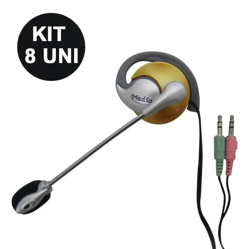 Kit 8 Uni. Fone De Ouvido Com Microfone P2 Headset