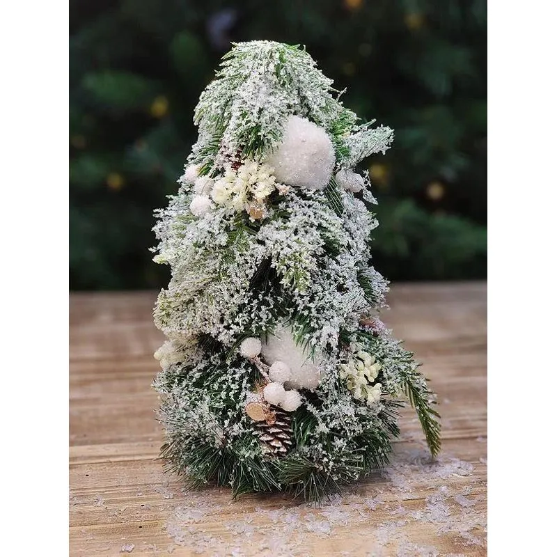 Árvore Nevada 32cm Decoração Natalina Festiva