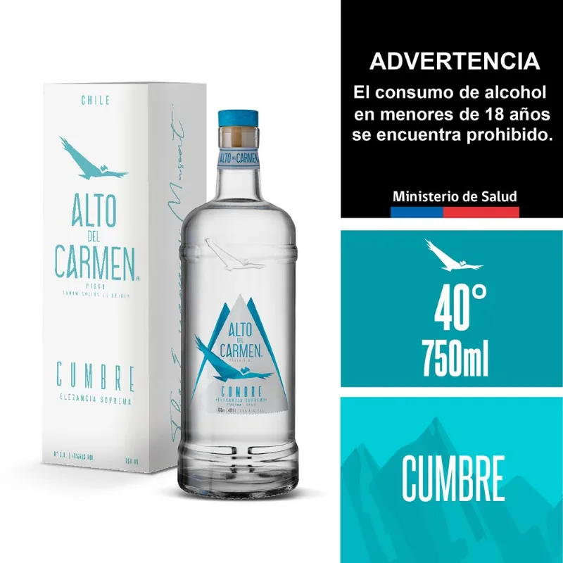 Pisco Alto del Carmen Cumbre 40° Botella 750 cc