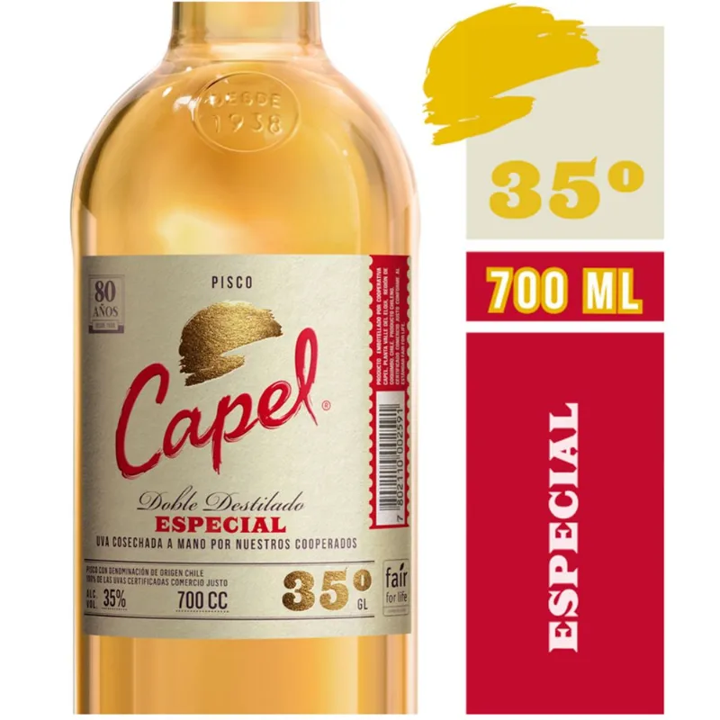 Pisco Capel Especial 35° 80 Años 700 cc