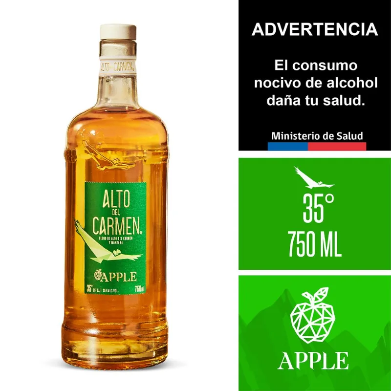 Pisco Alto del Carmen Apple 35° 750 cc