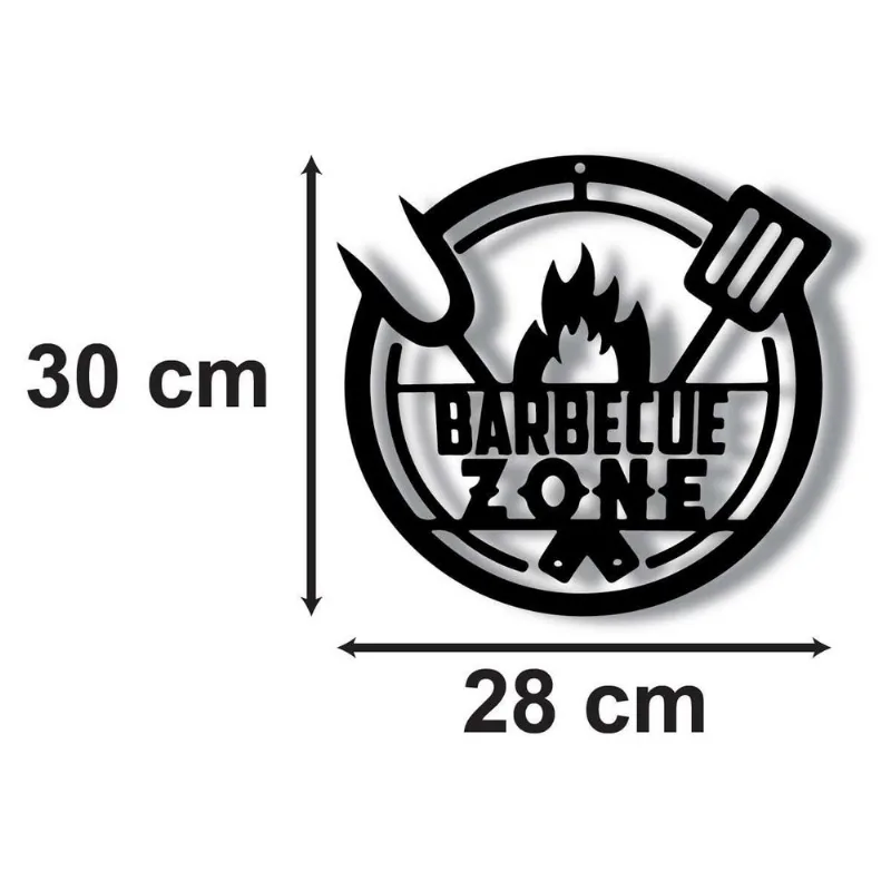 Aplique De Parede Barbecue Zone Em Mdf 6mm 30 X 28 Cm