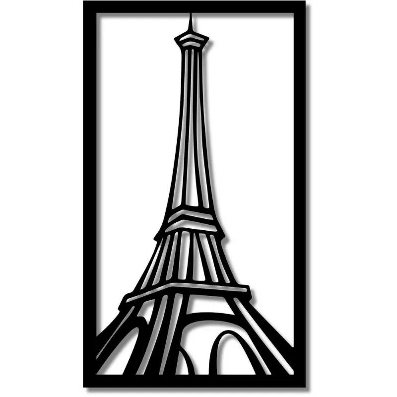 Aplique De Parede Decorativo Em Mdf Torre Eiffel 60 X 100 Cm