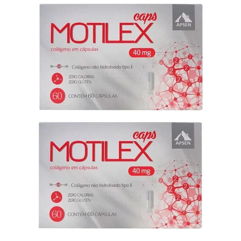 Kit 2 Caixas Motilex Colágeno Tipo Ii 40Mg Com 60 Cápsulas