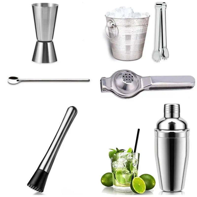 Kit Caipirinha Coqueteleira Inox 500 Ml Drinks E Acessórios