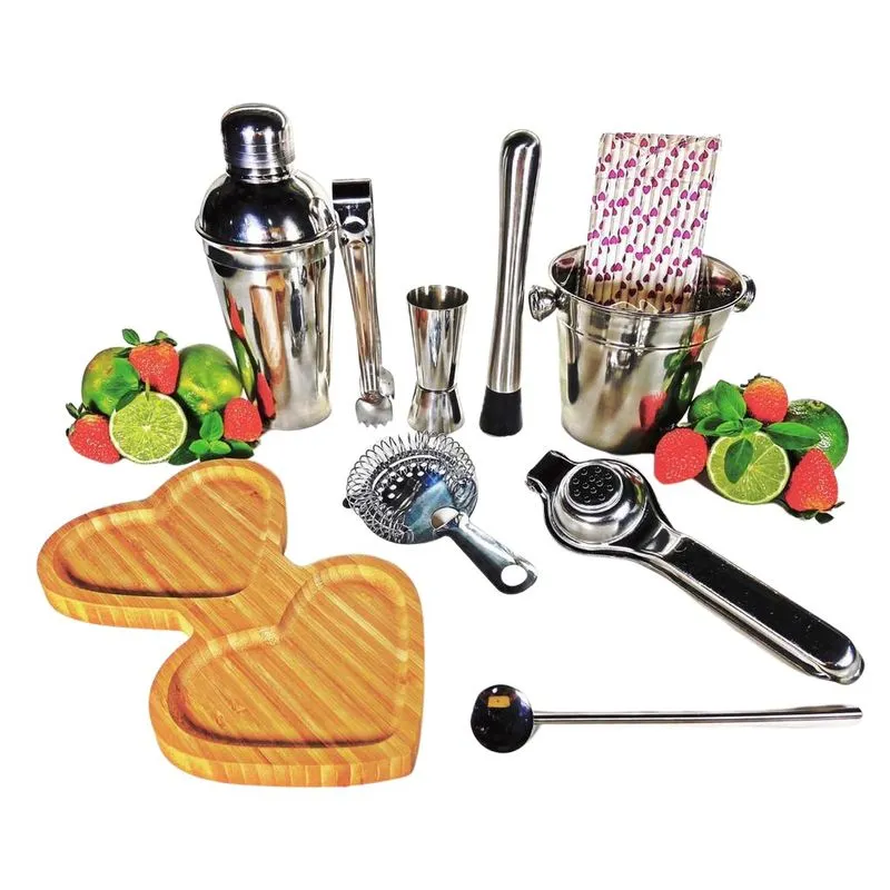 Kit Bar Inox Coqueteleira 500 Ml Caipirinha Completão