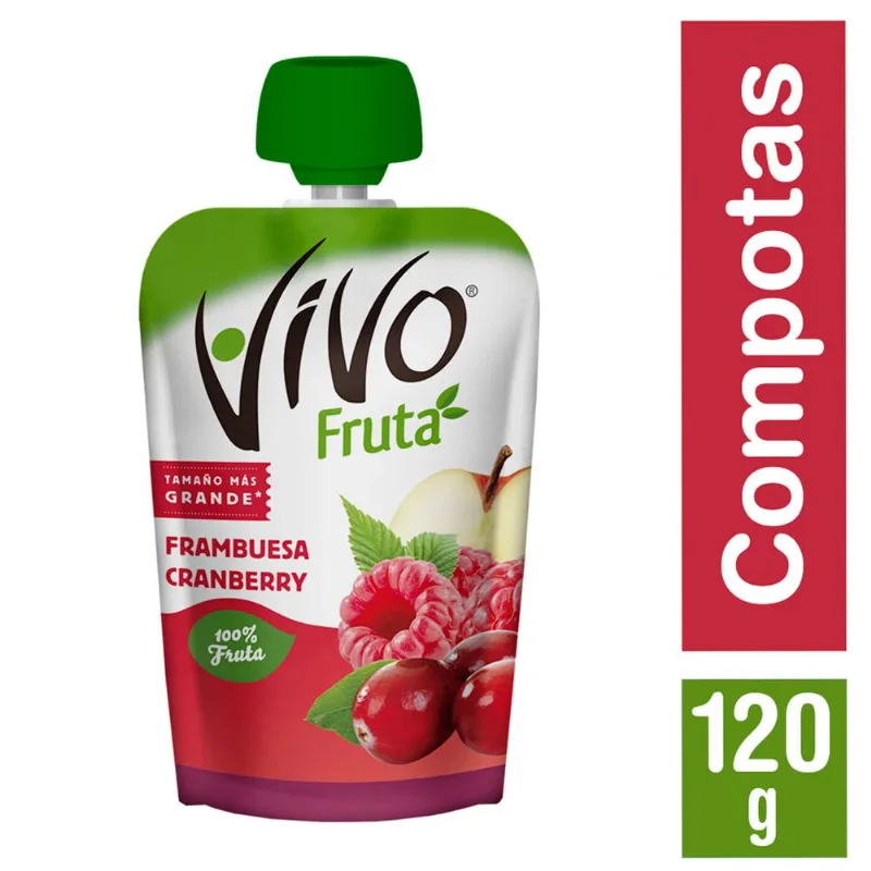 Compota Vivo Fruta Frambuesa Cranberry 120 g