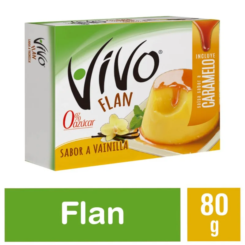 Flan Vivo Sin Azúcar Vainilla con Caramelo 80 g