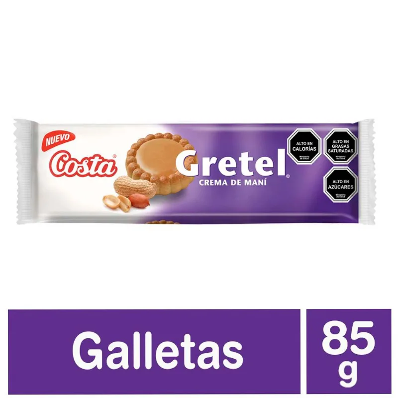 Galletas Gretel Rellenas Crema de Maní 85 g