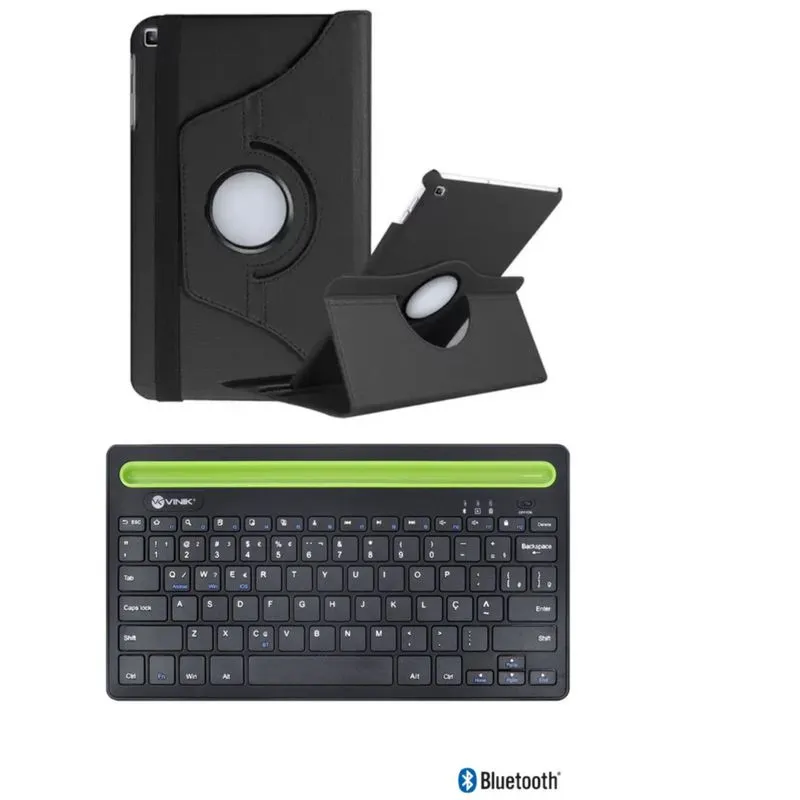 Capa Case para Tablet Samsung Galaxy A7 Lite 8.7 polegadas T220 T225 + Teclado Bluetooth Compacto Kit Transforma mini computador